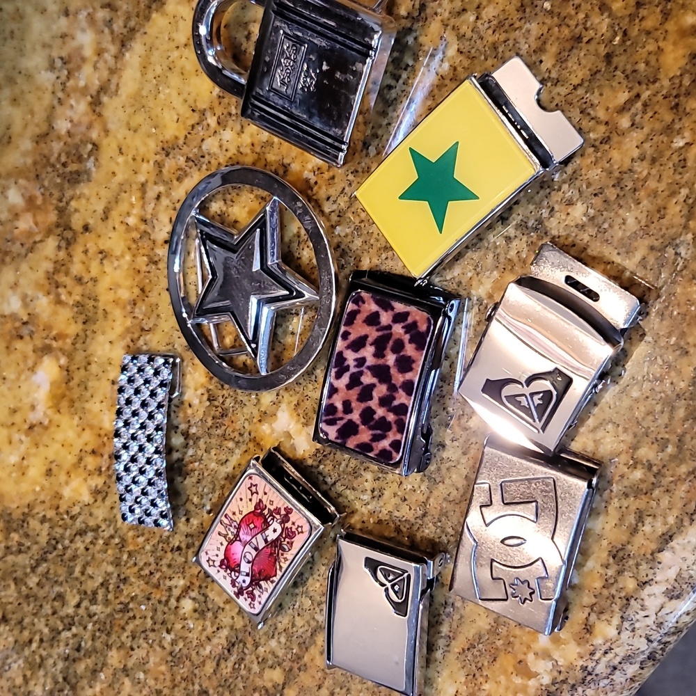 Belt buckles, various  sizes, and brands.  All shown here are available.